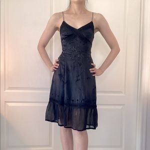 French Connection Silk Satin Beaded Dress Size 4
